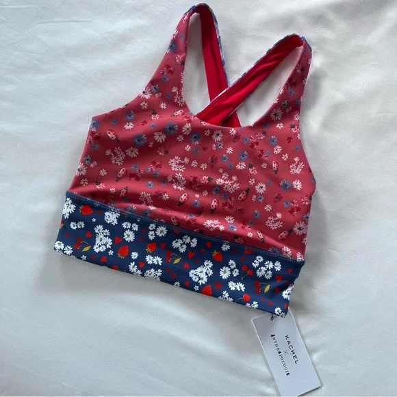 Anthropologie X Kachel• Floral Contrast Sports Bra - Picture 3 of 14